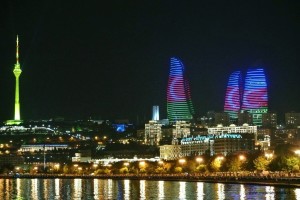 Skyline Baku met Flames