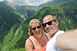 Uitzicht nabij Stepantsmida (Kazbegi)